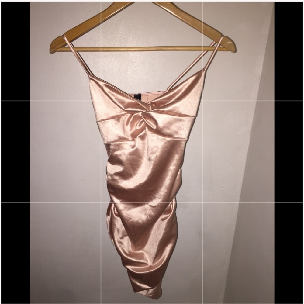 Pink Salmon Silk BodyCon Mini Dress